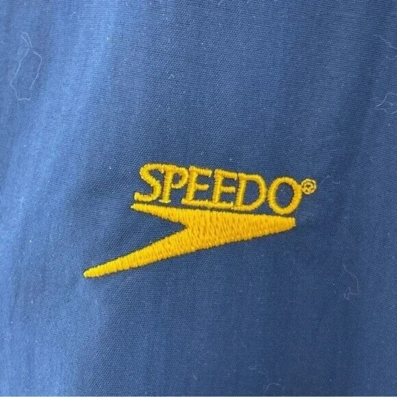 Vintage Speedo Windbreaker Vented back blue/yellow lined Men's XL 8928/b - Picture 4 of 11